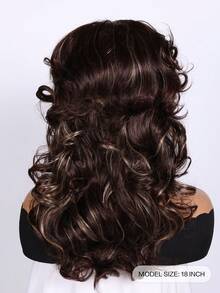 18 Inch Multi Colour Long Natural Wave Wig With Bangs Synthetic Wigs For Daily Party Wear - 彩色 - 查看 5