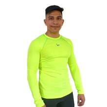 Men Swim Rashguards - Lime Green - View 1