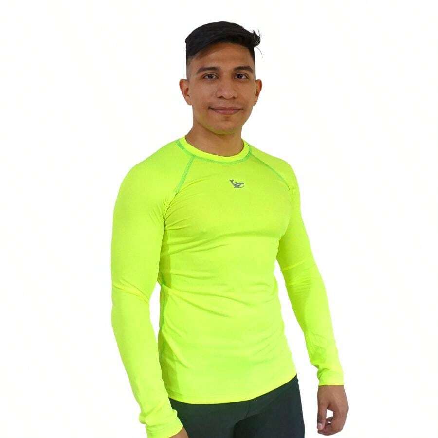 Men Swim Rashguards - Lime Green - View 1