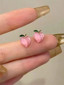 1對夏日清新桃子設計耳釘 - 桃子耳釘 - 查看 16
