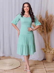 Women Dresses - 綠色 - 查看 1