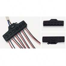 6 Ports Out Line Splitter Quick Connect Low Voltage Wire Splitter Distribution Block For Lighting Led Strip Connection Terminal - Black - View 1