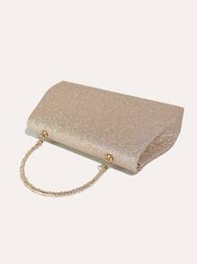 Bolsa de noche para mujer SIIZA Champagne, bolsos de fiesta de cartera de boda con brillo helado para baile o prom - Champán - Ver 6