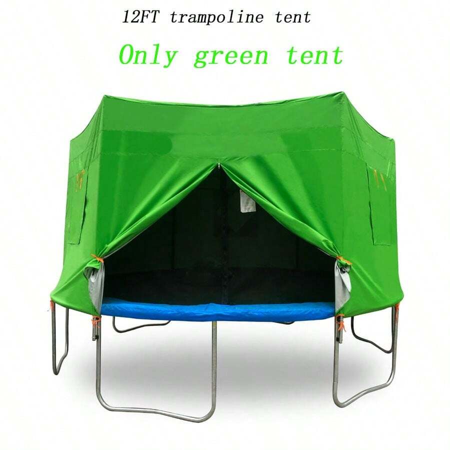 12FT Trampoline Tent, Fits For 12FT Straight Pole Round Trampoline, Trampoline Tent Cover (Fit For 6 Straight Pole Trampoline, Tent Only) Green - Green - View 1