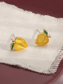 1對夏日清新桃子設計耳釘 - 桃子耳釘 - 查看 15