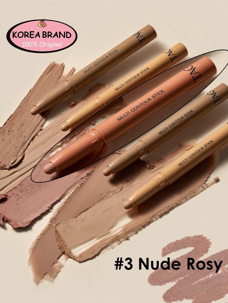 Too Cool for School 1.6克 TAG系列多功能修容棒 #3 裸玫瑰色，神奇彩妆棒，面部塑形修容棒，质地超级顺滑，奶油哑光妆效，韩式彩妆 - #3 Nude Rosy - 查看 1