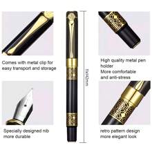 2pcs Pen + 100 Ink Cartridges Set, Vintage High-End Business Fountain Pen With Fine Nib Back To School - Multicolor - View 6