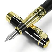 2pcs Pen + 100 Ink Cartridges Set, Vintage High-End Business Fountain Pen With Fine Nib Back To School - Multicolor - View 3