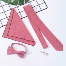 4 cái/bộ Nam Cao-kết thúc Thon gọn Len Cà vạt , Nơ thắt , Hình vuông bỏ túi Và Kẹp cà vạt Tổ hợp Bộ , Thích hợp Đối với Sinh nhật Và Ngày lễ Hoàn hảo Đối với Đám cưới , , Ngày tháng , Bữa tối , Và - Bộ cà vạt bốn mảnh vừa vặn - Xem 7