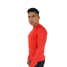 Men Swim Rashguards - Red - View 2