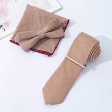 4 cái/bộ Nam Cao-kết thúc Thon gọn Len Cà vạt , Nơ thắt , Hình vuông bỏ túi Và Kẹp cà vạt Tổ hợp Bộ , Thích hợp Đối với Sinh nhật Và Ngày lễ Hoàn hảo Đối với Đám cưới , , Ngày tháng , Bữa tối , Và - Bộ cà vạt bốn mảnh vừa vặn - Xem 22