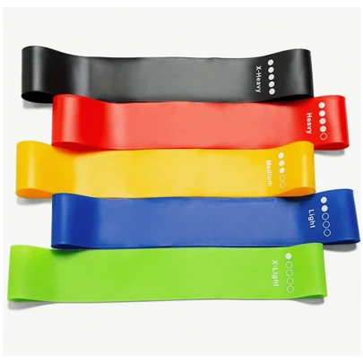 5 Piezas/set Bandas De Resistencia Elásticas Para Yoga, Bandas De Entrenamiento De Goma Para Sentadillas Y Levantamiento De Caderas