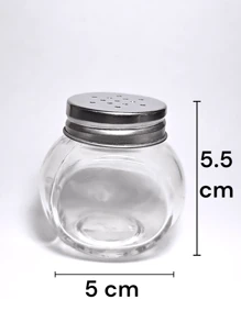 GLASS SALT SHARKS WITH ALUMINUM SCREW LID 2PCS - MINI SALT SHAKER - View 2