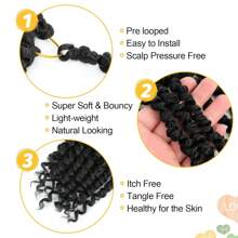 FULCRUM 6-24 Inch Passion Twist Crochet Hair Pre-Twisted Passion Twist Hair Pre-Looped Bohemian Crochet Braids Natural Black Synthetic Hair Extensions For Women & Girls