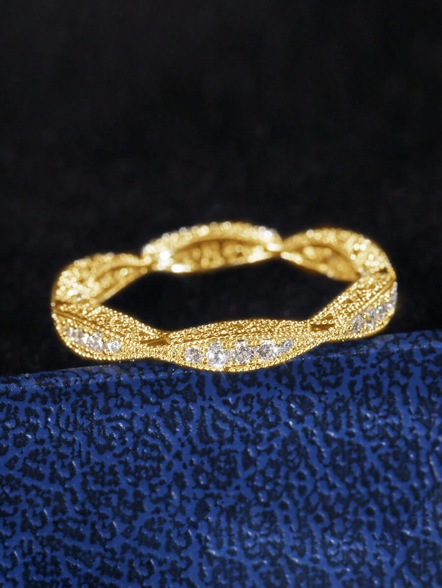 1 件浪漫方晶锆石戒指，适合女士结婚订婚周年纪念派对戒指珠宝情人节礼物