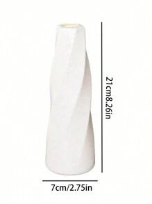 1 个塑料花瓶，用于干花，适用于客厅、餐桌、房间装饰、办公桌填充物，创意干花/鲜花花瓶装饰 - 白色 - 查看 7