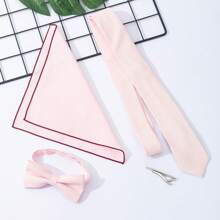 4 cái/bộ Nam Cao-kết thúc Thon gọn Len Cà vạt , Nơ thắt , Hình vuông bỏ túi Và Kẹp cà vạt Tổ hợp Bộ , Thích hợp Đối với Sinh nhật Và Ngày lễ Hoàn hảo Đối với Đám cưới , , Ngày tháng , Bữa tối , Và - Bộ cà vạt bốn mảnh vừa vặn - Xem 6