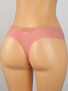 Women's Seamless Microfiber Panties | Women's Briefs - Pink - View 3