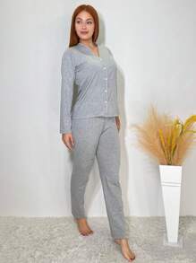Women Pajama Sets - Xám - Xem 5