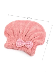 Toalla de pelo de microfibra que se seca rápidamente, gorro de secado de pelo - Beis - Ver 3