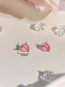 1對夏日清新桃子設計耳釘 - 桃子耳釘 - 查看 6