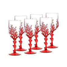 Conjunto 6 Taças De Acrílico Coral Vermelho 450ml - Wolff - Coral - Visão 2