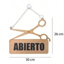 BigLaserSatelite Letrero Tijeras Abierto Cerrado para Estética Peluquería Barber Shop MDF Negocio Cadena Resistente Ventosa Puerta