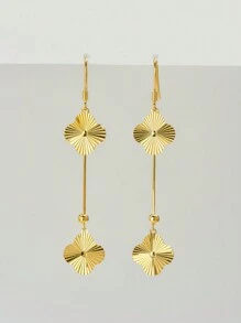 1Pair Sparkling 925 Silver Layered Four Leaf Clover 18K Gold Plated Dangle Earrings,Gifts For Mother's Day,Perfect For Women Daily Wear