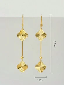 1Pair Sparkling 925 Silver Layered Four Leaf Clover 18K Gold Plated Dangle Earrings,Gifts For Mother's Day,Perfect For Women Daily Wear