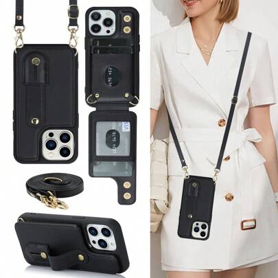 OUKNOEO 时尚斜挎包和仿皮手机壳，兼容 17 Air、16e、15、14、13、12、11 Pro、XS Max、7、8 Plus、XR、SE 以及 Galaxy S25 Edge、S24、S23、S22 Ultra Plus、A13、A14、A15、A16、A35、A36、A53、A54、A55、A56、Z Fold 7 FE、6、5、4