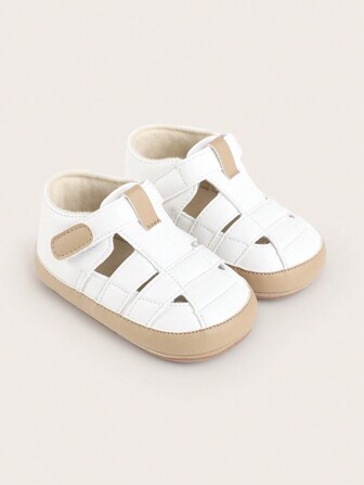 Sandalias de suela blanda para bebé, 0-1 año, antideslizante, transpirable, de punta cerrada, zapatos para bebé, 0-6/6-12 meses, primeros pasos