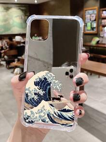 1入組衝浪狗圖案亞克力鏡面手機殼，適用於蘋果iPhone - 彩色 - 查看 2