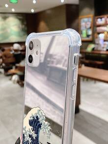 1入組衝浪狗圖案亞克力鏡面手機殼，適用於蘋果iPhone - 彩色 - 查看 3