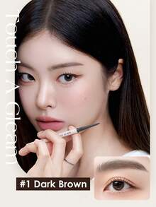 Too Cool for School TAG系列纤细眉笔 #1 深棕色，双头眉刷，笔尖纤细，持久显色，打造自然眉形，勾勒眉部轮廓，填充眉毛，韩式妆容 - #1 Dark Brown - 查看 2