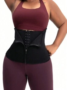 1 pezzo Contenitore vita donna per sport all'aperto, a doppio strato, con gancio cavallo e chiusura lampo, realizzato in gomma cloroprenica, per yoga e controllo della sudorazione addominale, shapewear, corsetto per dimagrire la pancia, accessori palestra per girovita snellente, fasce lombari per corsetto dimagrante pancia
