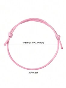 30 Pièces Bracelets De Corde Tressée En Polyester Ciré Réglables De 5 Couleurs Mélangées, Diamètre Intérieur : 1-5/8 ~ 3-1/8 Pouce (4 ~ 8 Cm) - Multicolore - Voir 6