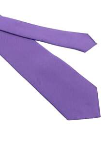 ZONFAZ 1 قطعة ربطة عنق كلاسيكية بلون أرجواني ثابت مقاس 8 سم للرجال - ارجواني فاتح - مشاهدة 6