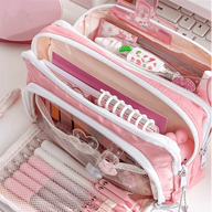 1pc Macaron Large Pencil Case Pouch ,INS Stationery Bag, Portable Handheld Pencil Case Bag , Cosmetic Bag, For Teens Office,&School Supplies Back To School,Pencil Pouch,School Bag