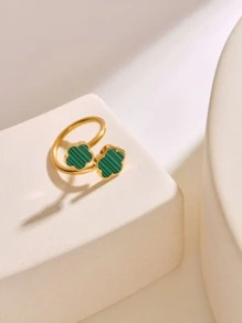 18K Gold Plated Fashion Stainless Steel Flower Ring For Women For Daily Life For Girlfriend Gift For Men Valentines,Mom,Mother,Mother's Day,Gift