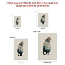 1張布面印刷海報,可愛豐滿的貓在復古風格中穿毛衣。適用於工作室,宿舍,客廳,臥室,走廊,桌面,沙發背景裝飾。這是一份藝術家給貓奴的禮物。家居裝飾。pvc筒包裝,無框 - 彩色 - 查看 7