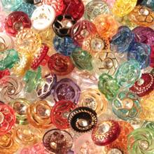10/20/30/50/100pcs Mixed Color Acrylic Rhinestone Plastic Shank Buttons With Gold Edge For Sweater, Knitted Cardigan, Shirt, Coat, Dress DIY Sewing Craft - Multicolor - View 1