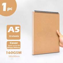 1入組牛皮紙套螺旋素描本