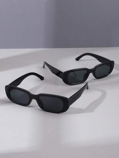 2 件套时尚 Y2K 方形框架可爱日常复古运动时尚眼镜沙滩配饰眼镜遮阳镜适合夏季海滩度假、户外、旅行