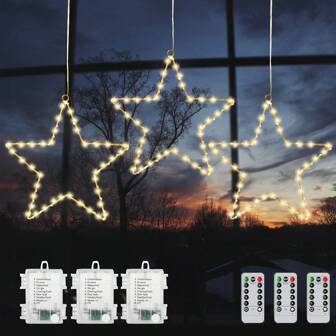 1/3pcs 30cm/11.81in Iron Star Shaped Night Light, Bedroom Wall Lamp, LED Pendant Light, Hanging Decor Lamp, Home Holiday Party Atmosphere Decoration (Warm White)