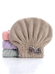 Toalla de pelo de microfibra que se seca rápidamente, gorro de secado de pelo - Beis - Ver 2