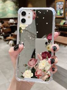 雏菊美学玫瑰 1 件装多色亚克力镜面手机壳，带花朵和花瓣设计，兼容 Apple Iphone