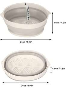 Multifunctional Kitchen Basket, Colander, Fruit And Vegetable Basket, Food-Safe Material. - Grey - View 5