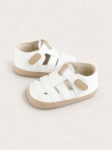 Soft Sole Infant Sandals, 0-1 Year Old, Anti-Slip, Breathable, Closed-Toe, Infant Shoes, 0-6/6-12 Months, First Walkers - White - View 6