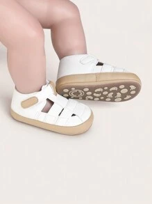 Soft Sole Infant Sandals, 0-1 Year Old, Anti-Slip, Breathable, Closed-Toe, Infant Shoes, 0-6/6-12 Months, First Walkers - White - View 3