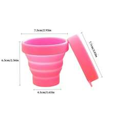 1pc Outdoors Collapsible Water Cup150ML Silicone Collapsible Water Cup  Portable & Anti-Fall, High Temperature Resistant! - Pink - View 4